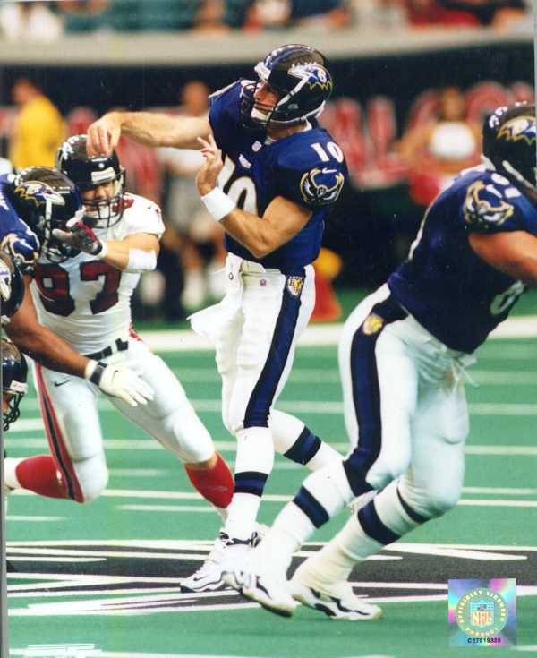 Eric Zeier 8 x 10 color Ravens photo