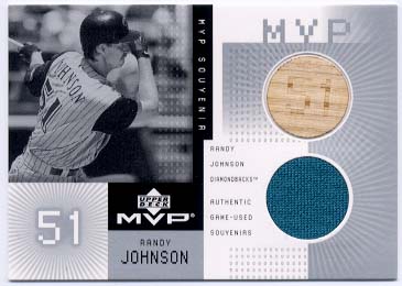2002 Upper Deck MVP Game Souvenirs Bat Jersey Combos #CRJ Randy Johnson
