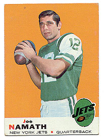 1969 Topps #100 Joe Namath front image