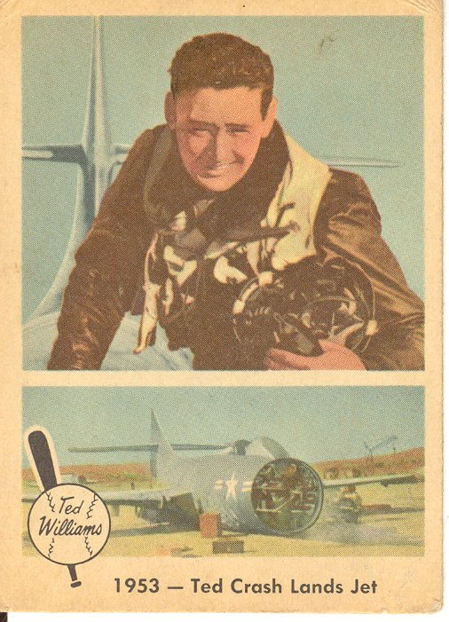 1959 Fleer Ted Williams #47 Ted Crash Lands Jet