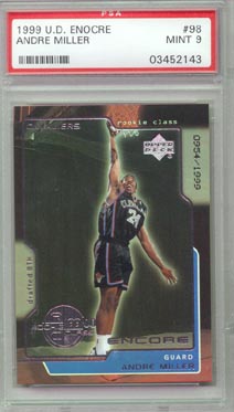 1999/00 Upper Deck Encore Basketball #98 Andre Miller ROOKIE PSA MINT 9 LIMITED!