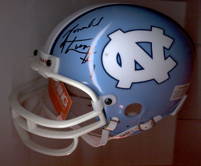 Ronald Curry autographed UNC mini-helmet