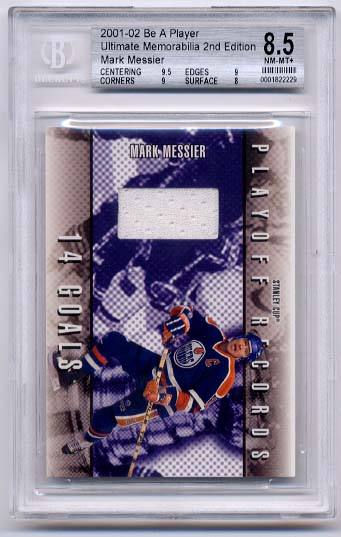 Mark Messier/50 2001-02 Be A Player Ultimate Memorabilia Stanley Cup Records BGS Grade 8.5