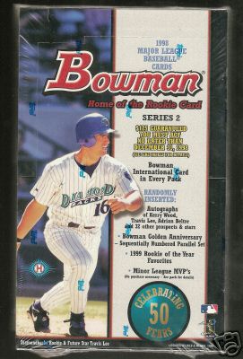 1998 Bowman Series Two (Series 2) Baseball Factory Sealed Hobby Box  (Includes a pack of 100 card sleeves)