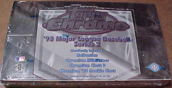 1998 Topps Chrome Series 2 Baseball Factory Sealed 24 Pack Box (Includes a pack of 100 card sleeves)