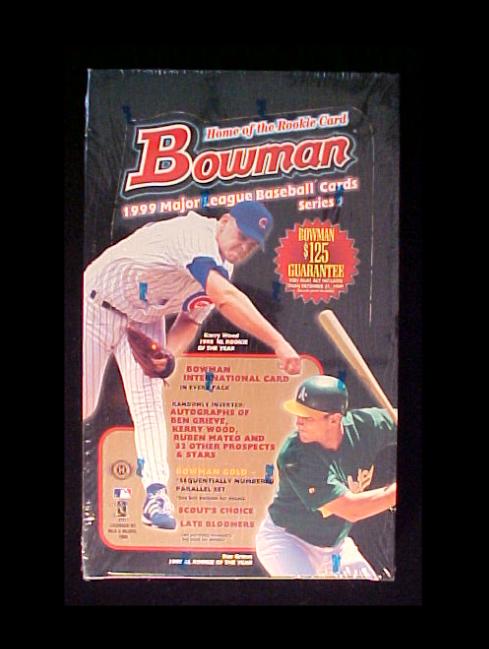 1999 Bowman Series One 1 Baseball Factory Sealed Hobby Box (Poss. Rookie Cards: Josh Beckett, Rafael Furcal, Marcus Giles, Freddy Garcia, Tim Hudson, Carl Crawford,  Soriano & Burrell) (+ Pk sleeves)