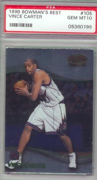 1998-99 Bowman's Best Basketball #105 Vince Carter ROOKIE PSA GEM MINT 10 AWESOME!!