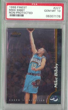 1998/99 Topps Finest Basketball #227 Mike Bibby No-Pro Rookie PSA Gem Mint 10