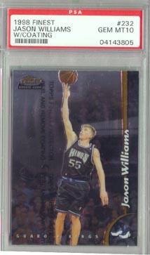 1998/99 Topps Finest Basketball #232 Jason Williams w/ coating PSA GEM MINT 10 ROOKIE AWESOME!