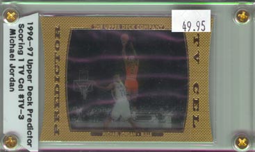 1996-97 Upper Deck Basketball Predictor Scoring 1 TV Cel Michael Jordan BEAUTIFUL!