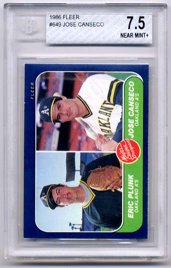 Jose Canseco 1986 Fleer BGS Grade 7.5