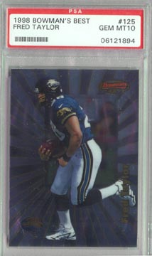 1998 Bowman's Best Football #125 Fred Taylor PSA GEM MINT 10 ROOKIE Jacksonville JAGUARS NICE!!