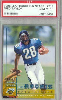 1998 Leaf Rookies & Stars Football #218 Fred Taylor PSA Gem Mint 10 Jacksonville Jaguars