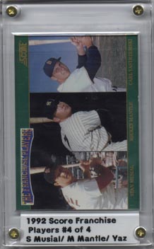 1992 Score Baseball Stan Musial, Mickey Mantle, Carl Yastrzemski Franchise Player NM