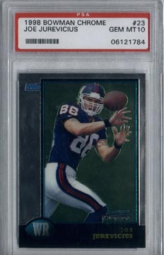 1998 Bowman Chrome Football #23 Joe Jurevicius ROOKIE PSA Gem Mint 10 New York GIANTS AWESOME!!!