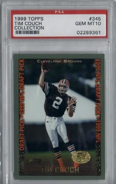 1999 Topps Collection Football #345 Tim Couch Rookie Gem Mint PSA 10 Cleveland Browns
