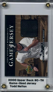 2000 Upper Deck #C-TH Todd Helton Game-Used Jersey Black!!