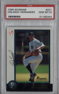 1998 Bowman Baseball #221 Orlando Hernandez El Duque' Rookie PSA Gem Mint 10