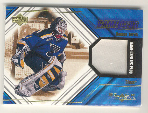 2000-01 Black Diamond Game Gear #LTU Roman Turek Pad Upd