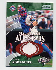 2002 Stadium Club All-Star Relics #SCASIR Ivan Rodriguez Uni G4