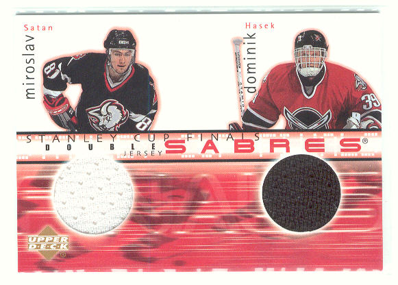 2001-02 Upper Deck Game Jerseys Series II #DJSH Miroslav Satan/Dominik Hasek