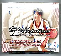 2002-03 Topps Xpectations factory-sealed basketball hobby box - 5 AU/memorabilia cards
