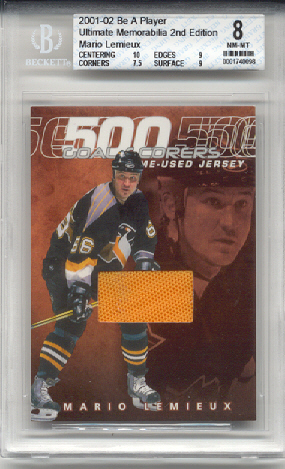 2001-02	BAP ULT. MEM. Mario Lemieux 500 Goal Scorers Jersey Card #d 8 of 10
