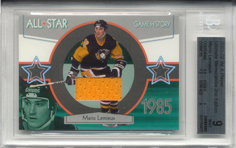 2001-02	BAP ULT. MEM. Mario Lemieux All-Star History Jersey Card #d 13 of 40