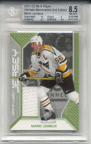 2001-02	BAP ULT. MEM. Mario Lemieux Game-Used Jersey Card #d 43 of 50