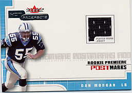 2001 Hot Prospects Rookie Premiere Postmarks Jerseys #20 Dan Morgan