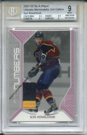 Ilya Kovalchuk 2001-02 Be A Player Ultimate Memorabilia Numbers BGS Graded Mint 9 Serial #17/20
