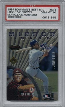 1997 Bowman's Best Baseball #MI4 Marrero/M Piazza/I Rodriguez/K Brown Mirror Image PSA GEM MINT 10!!