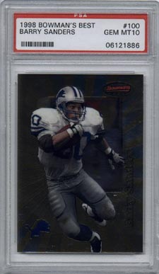 1998 Bowman's Best Football #100 Barry Sanders PSA Gem Mint 10 Detroit Lions