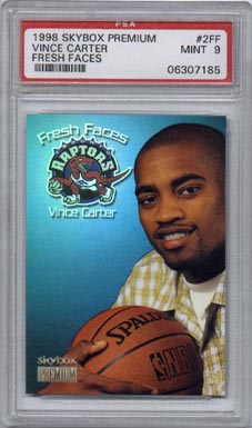 1998/99 Skybox Premium Basketball #2FF Vince Carter Fresh Faces PSA MINT 9 NICE!!!