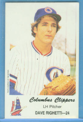 1980 Columbus Clippers Police #24 Dave Righetti