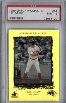 1999 Upper Deck Top Prospects Baseball J.D. Drew Arkansas Travelers Minor League PSA MINT 9 NICE!!