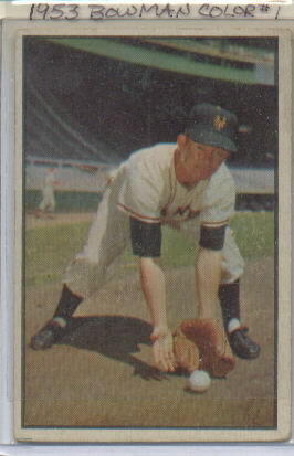 1953 Bowman Color #1 Davey Williams
