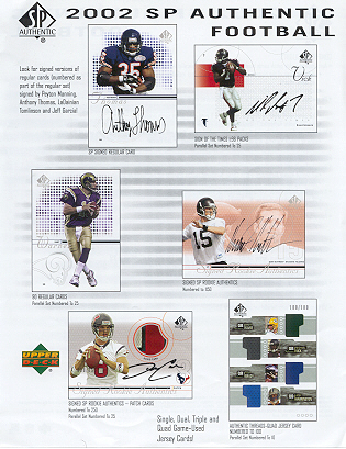 2002 Upper Deck Sp Authentic Football Factory Sealed Box