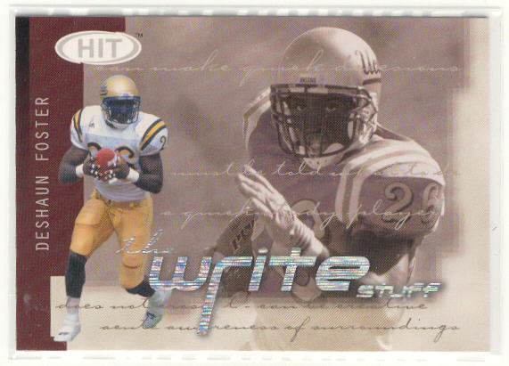 2002 SAGE HIT Write Stuff #6 DeShaun Foster