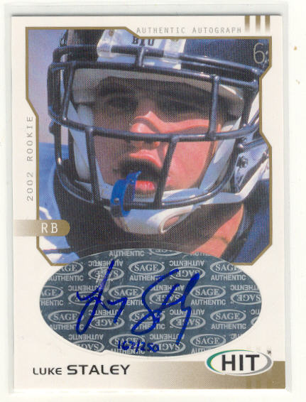 2002 SAGE HIT Autographs Gold #H32 Luke Staley