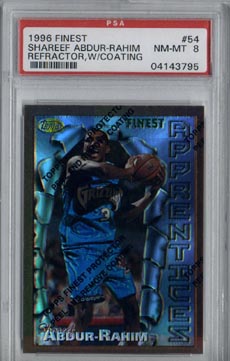 1996/97 Topps Finest Basketball #54 Shareef Abdur-Rahim Rookie Refractor PSA 8 BEAUTIFUL!!