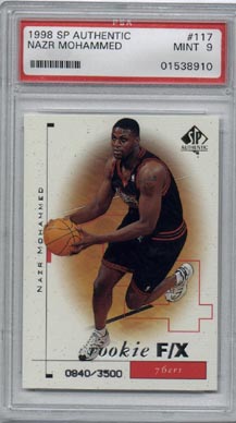 1998/99 Upper Deck SP #117 Authentic Nazr Mohammed Rookie PSA MINT 9 #840/3500 NICE!!