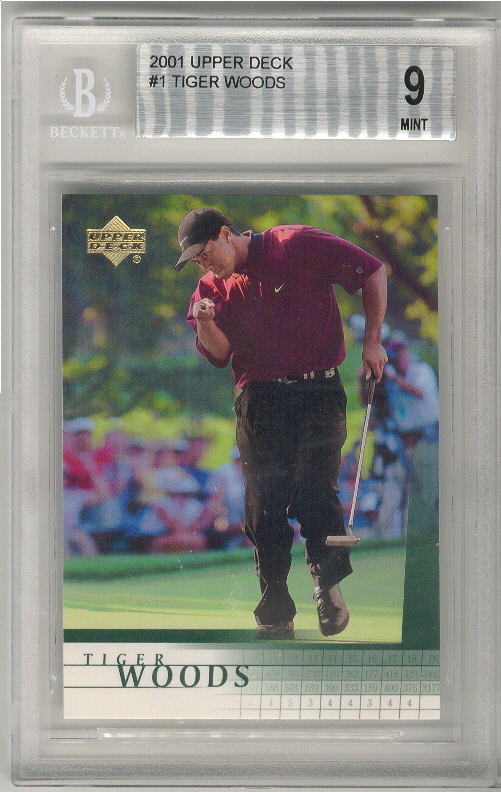 2001 Upper Deck #1 Tiger Woods ROOKIE RC BGS-9 MINT BGS