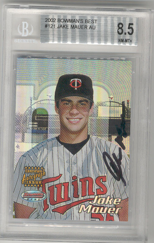 2002 Bowman's Best #121 Jake Mauer AUTOGRAPH ROOKIE RC BGS-8.5 NM/MT+ AUTO BGS