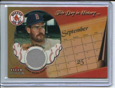 2002 Fleer Tradition Update This Day In History Game Used #3 Wade Boggs Jsy