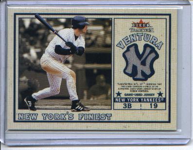 2002 Fleer Tradition Update New York's Finest Single Swatch #7 R.Ventura Jsy/Alfonzo