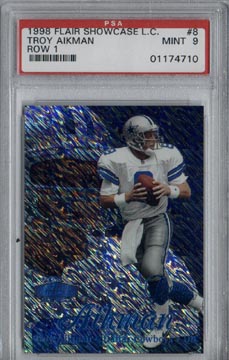 1998 Flair Showcase Football #8 Troy Aikman Legacy Collection PSA Mint 9 #093/100 Dallas COWBOYS!!!!