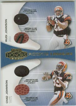 2001 Playoff Honors Rookie Tandem Jerseys and Footballs #RT6 Rudi Johnson/Chad Johnson
