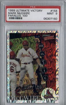1999 Upper Deck Ultimate Victory Baseball #158 Mark McGwire Parallel #037/100 PSA MINT 9 RARE!!
