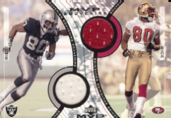 2002 Upper Deck MVP Souvenirs Doubles #SDRR Jerry Rice